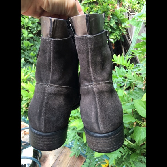 Alberto Fermani Olive Brown Suede Ankle Boots Booties - Picture 5 of 12